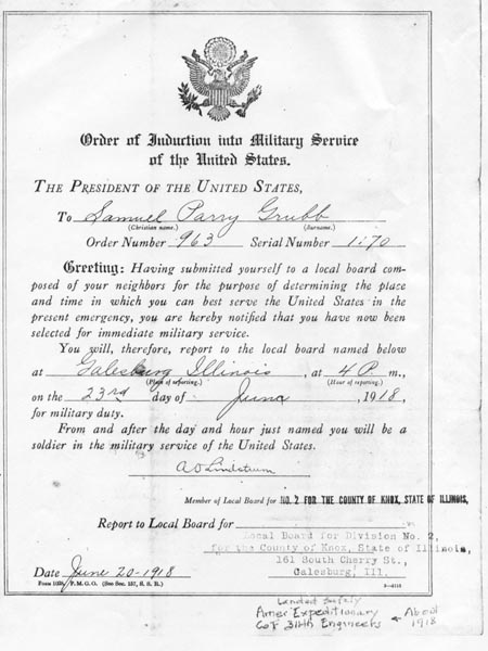 SP Grubb induction notice